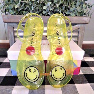 NWT Katy Perry Geli Sandal Citrus Scented Jelly Sandal 7M Smiley Face